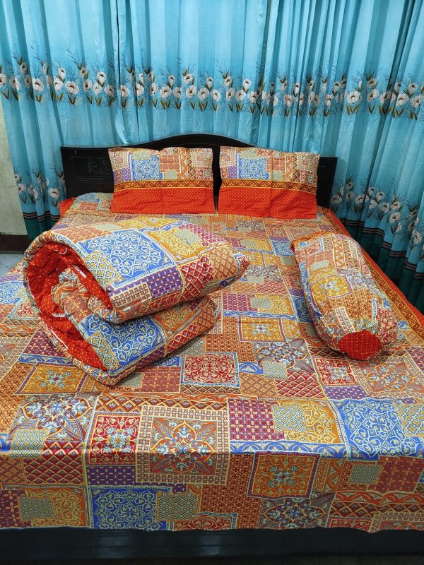 Premium Quality Twill Cotton Comforter 5 Pcs Set