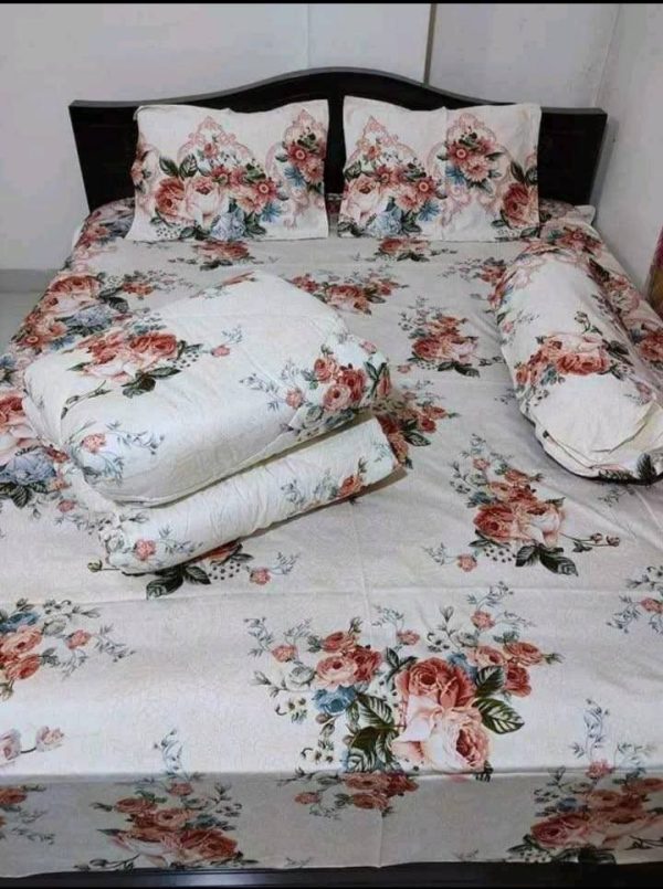 Premium Quality Twill Cotton Comforter 5 Pcs Set
