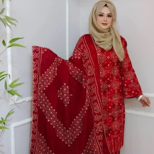 Red Color Three Piece